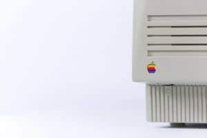 An old Apple Macintosh.
