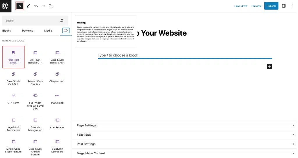 Diagram labeling How to Browse Reusable Blocks in the Block Library